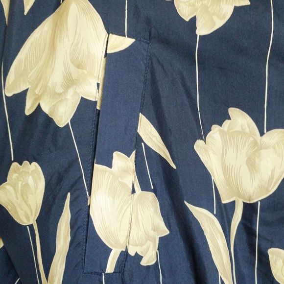 Navy Blue Floral Jacket with Pinstripes - Picture 3 of 6